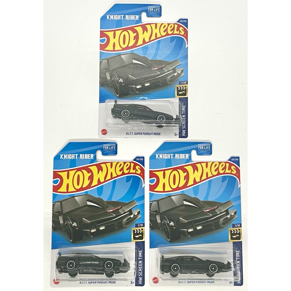 Hot Wheels Knight Rider K.I.T.T. Super Pursuit Lot Of 3 HW Screen Time 1:64